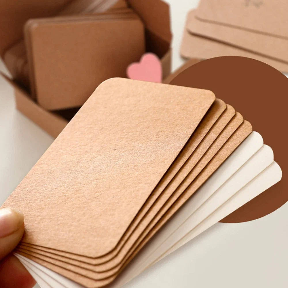 100/50/20PCS Color Kraft Paper Card Retro Double Sided Word Card DIY Postcard Gift Greeting Invitation Card Note Message Card