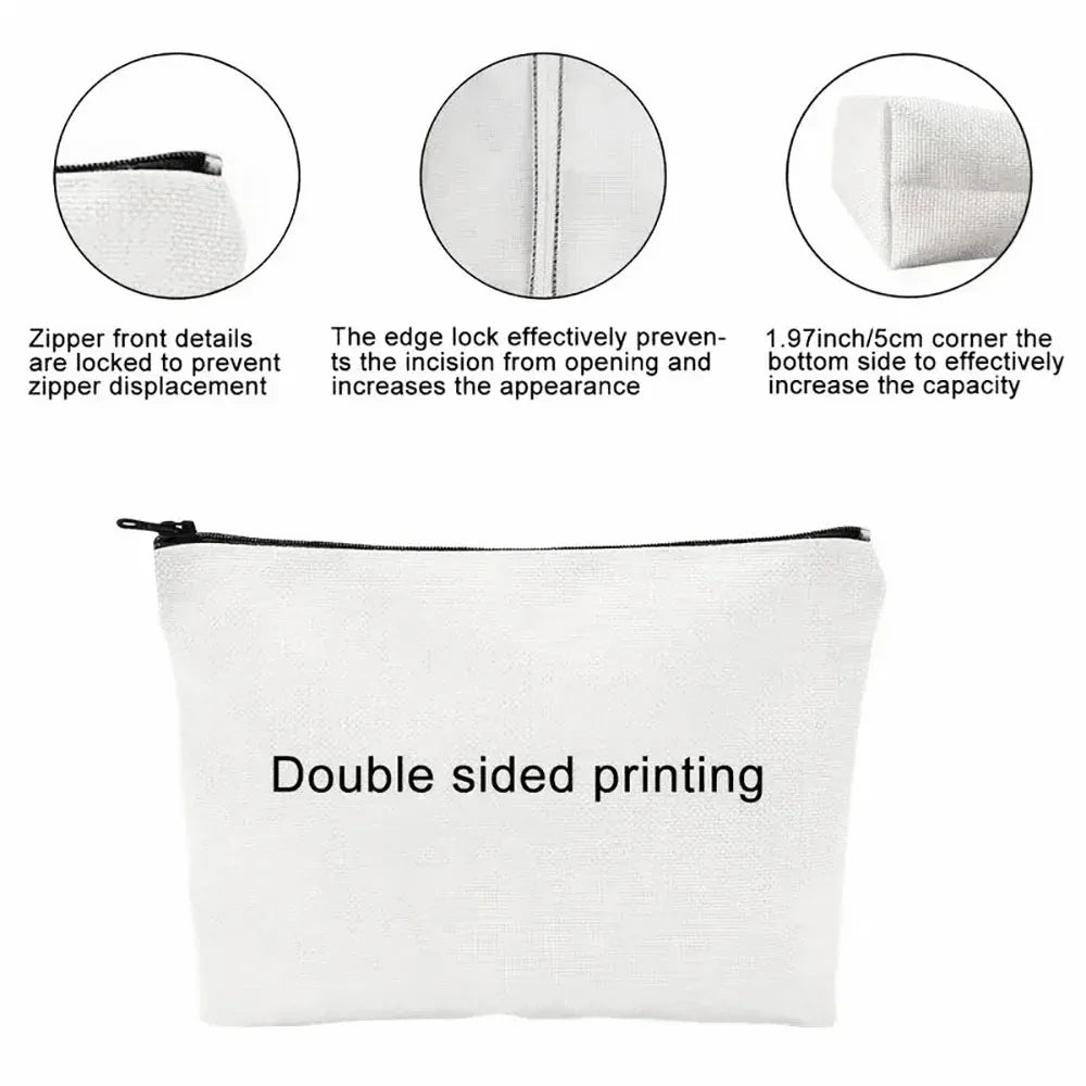 Custom Name Vintage Cute Girl Pattern Makeup Bag Handbag Toiletry Bag Pencil Case Holiday Gift Cosmetic Bag