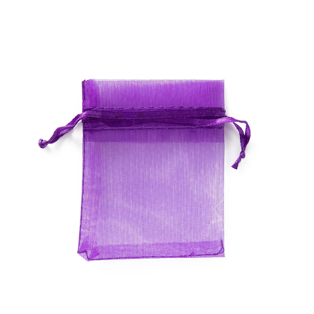 50Pcs Sheer Organza Gift Drawstring With Jewelry Pouches Display Packaging Christmas Candy Wedding Party Festival Gauze Bags