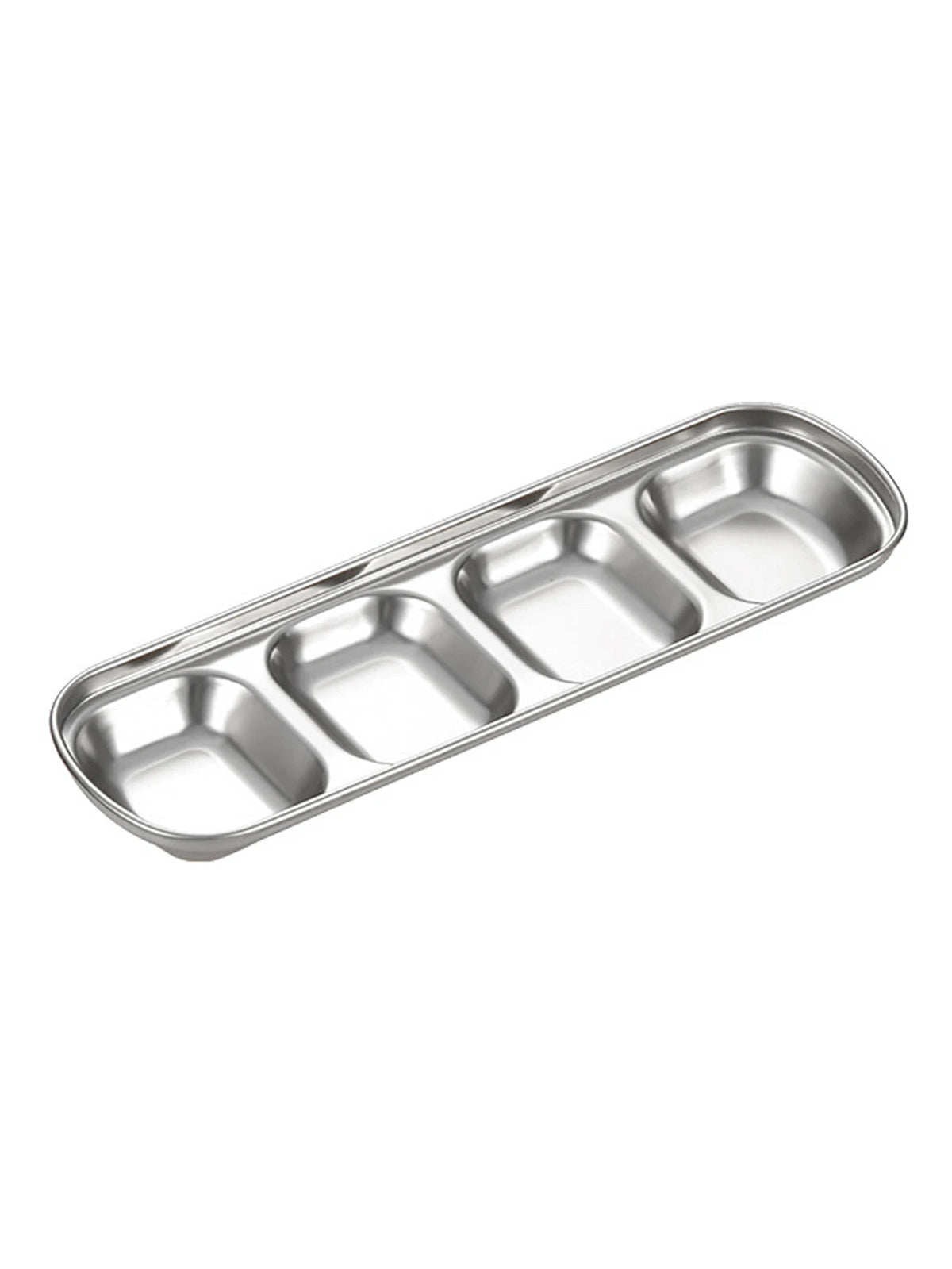 1/4 Pcs Stainless Steel Divided Seasoning Sauce Dip Bowl, 1/2/3/4 Compartment Korean Ketchup Sauce Bowl, Vinegar Soy Spice Co