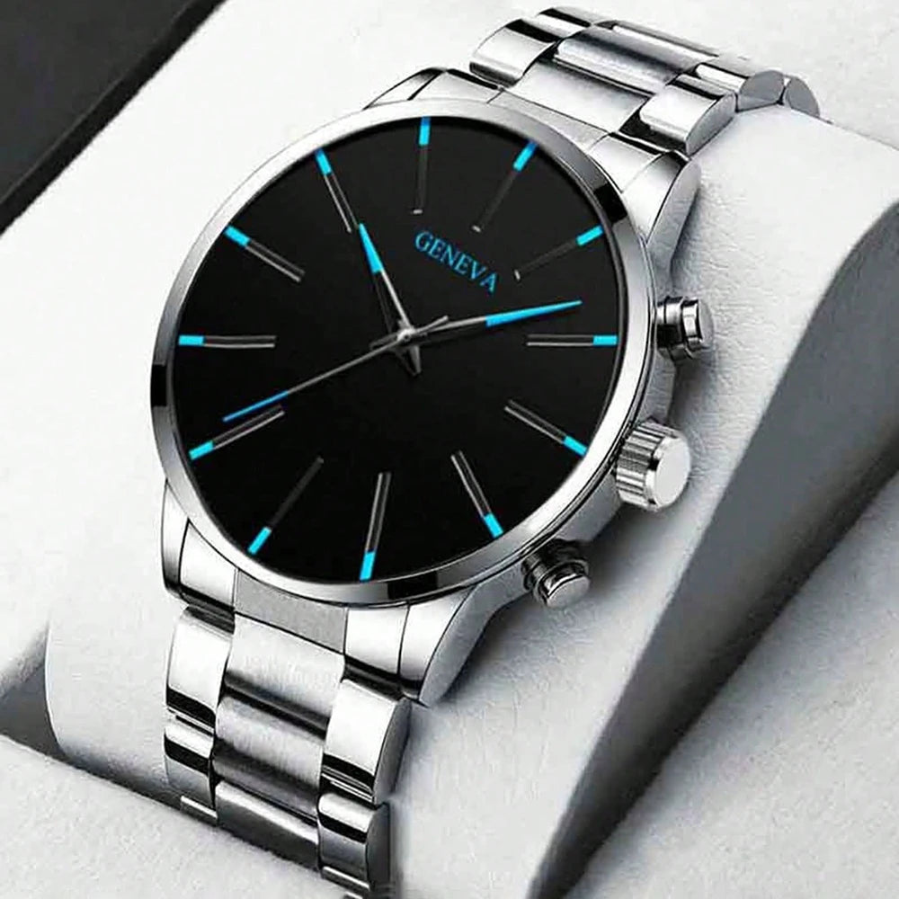 Stylish Men's Quartz Watch, Fashionable Business Men's Watch, Christmas, Halloween Gift - Silver