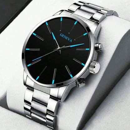 Stylish Men's Quartz Watch, Fashionable Business Men's Watch, Christmas, Halloween Gift - Silver