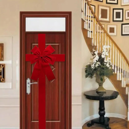 40X30Cm Xmas Big Red Bow Hanging Door Bow Ribbon Wedding Christmas Holiday Front Door Party Home Decorations New Year Diy Sup