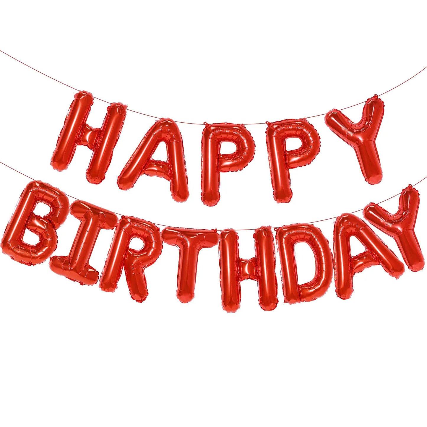Gold Blue Happy Birthday Balloon 16Inch Foil Letters Birthday Sign Banner Bunting for Girls Boys Kids Adults Birthday Decorat