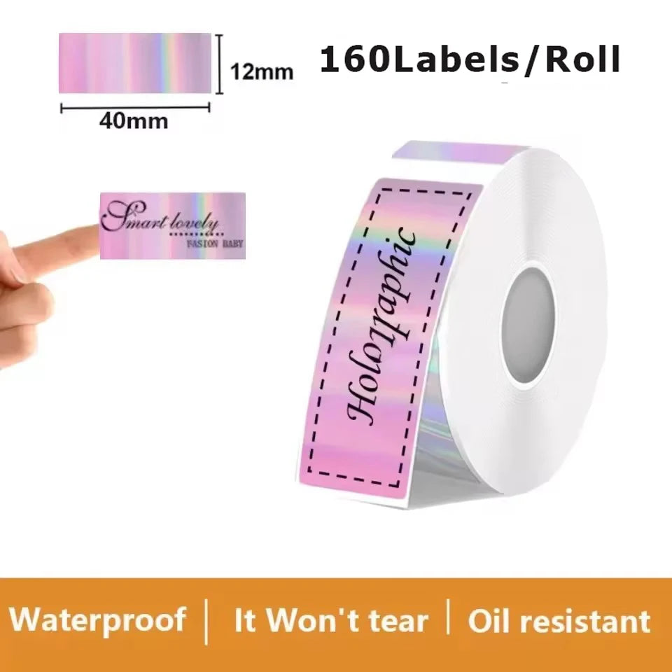 1Roll P12 P15 Thermal Label Sticker 12mm*40mm Tape Compatible Phomemo D30 Q30 Marklife P11 P50 L12 DELI Q2 Labeller