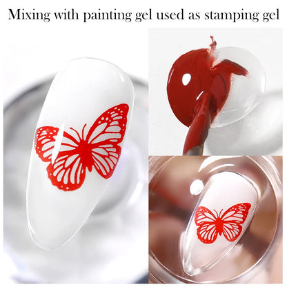 BORN PRETTY 10ml Stamping Mixing Oil Painting Gel Stamping Polish Powder Mixing And Apply Nail Powder Stamping Plate Tools