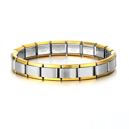 2025 Fashion Functional Elastic Bracelet Modular Bulk Italian Charms Links Fit Bracelet Stainless Steel Jewelry - F