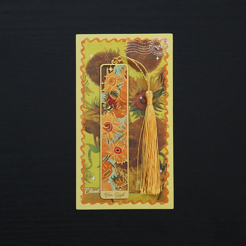 1 Pcs Lytwtw's Creative Metal Book Mark Vintage Oil Painting Bookmark Office School Supplies Funny Gift Stationery Items