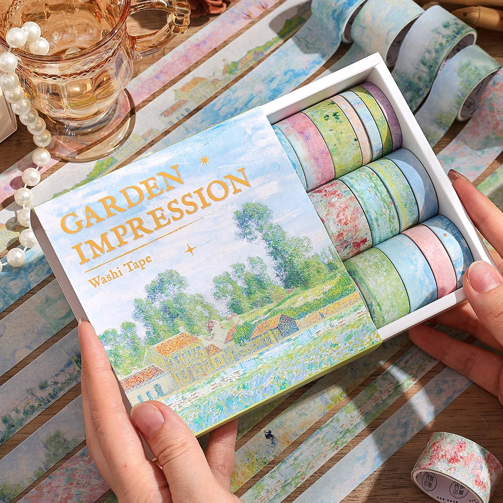 20 rolls Vintage Garden Painting Washi Tape Set 2M(2.2yards) Long Masking Tapes For Scrapbooking Journaling Planner Notebook