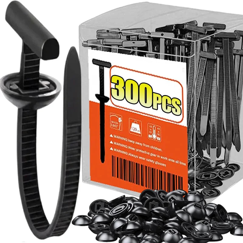 Nylon Cable Tie Buckle Heavy Duty Zip Ties with Pin Button Universal Self-locking Zip Ties Tool Car Daily Repair Fastening St