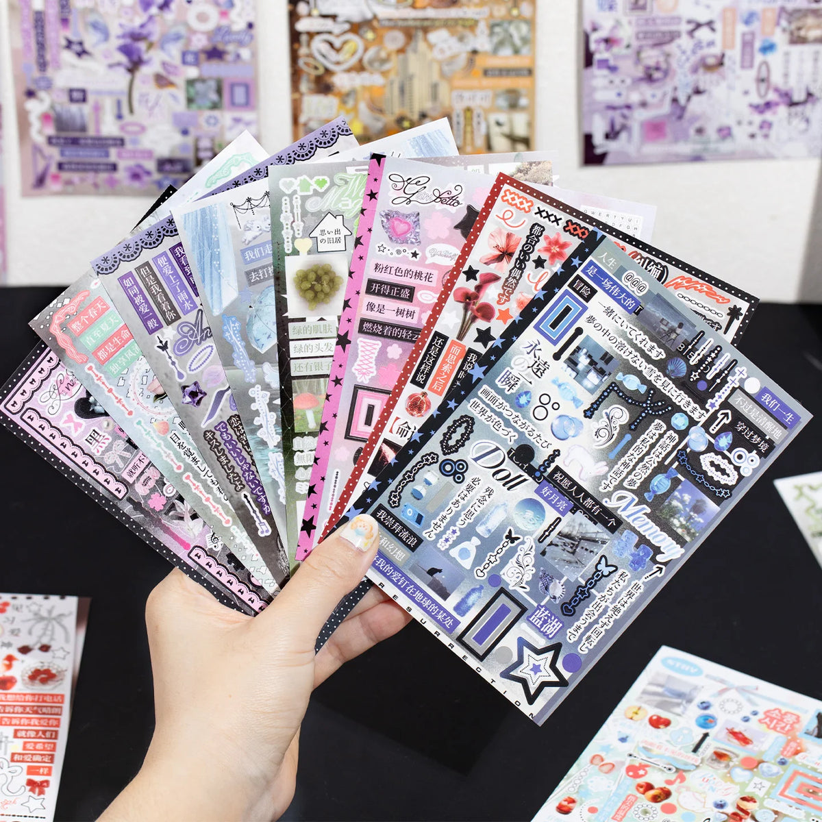 30sheets Kawaii Ins Roaming Dream Core Die Cutting Sticker Book DIY Scrapbooking Decoration Journal Aesthetic Sticker