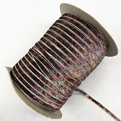 New 6mm Glitter Velvet Ribbon No Elastic Single Face Ribbon Headband Clips Bow Decoration - 25