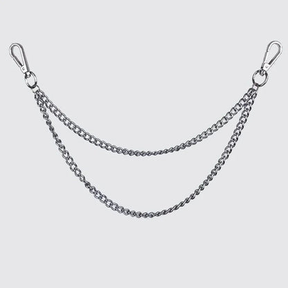 Punk Style Metal Fashion Waist Chain Jeans Accessories Pendant Hip-hop Versatile Pants Chain - Silver