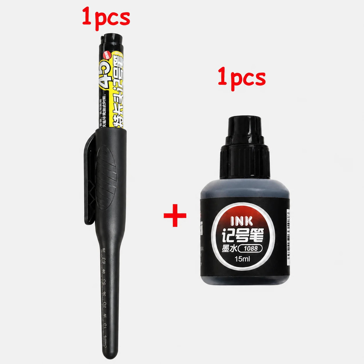 1-6Pcs 45mm Waterproof Long Head Nib Deep Hole Markers Pen Tile Carpenter Pen Multi-purpose for Woodworking Black/Blue/Red In