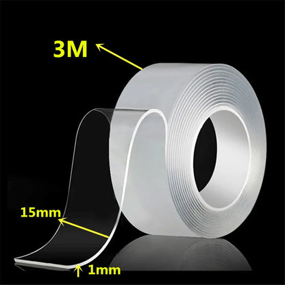 1m 2m 3m 5m Nano Tape Double Sided Tape Transparent Reusable Waterproof Adhesive Strong Tapes Cleanable Kitchen Bathroom Supp