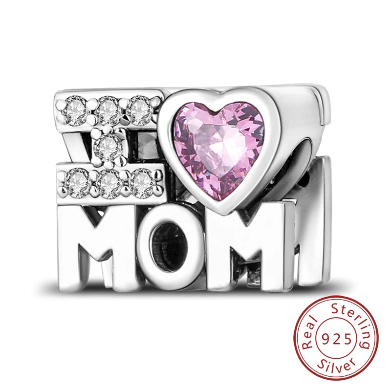 925 Sterling Silve Charms Beads Forever Love Heart Sister Family Life Charms Dangle For Bracelet Woman Jewelry Gifts - KTC184