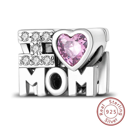925 Sterling Silve Charms Beads Forever Love Heart Sister Family Life Charms Dangle For Bracelet Woman Jewelry Gifts - KTC184