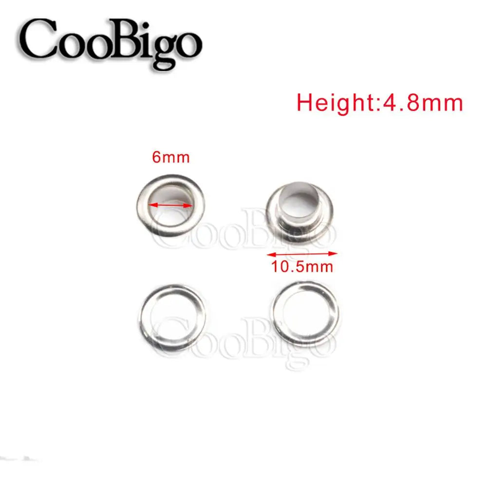 100 Sets Metal Eyelet Grommet Ring Kit for Garment Canvas Sewing Accessories Silver 2mm 3mm 4mm 5mm 6mm 8mm 10mm 12mm 14mm 17