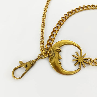 Fashion Vintage Gold Chain Belt Female Goth Moon Metal Designer Belts For Women Female Waist Tassle Goth Dress Cors