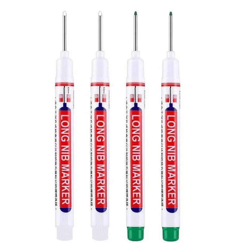 4Pcs/Set 20mm Deep Hole Long Nib Head Markers For Metal Perforating Pen Waterproof Bathroom Woodworking Decoration Multi-Purp