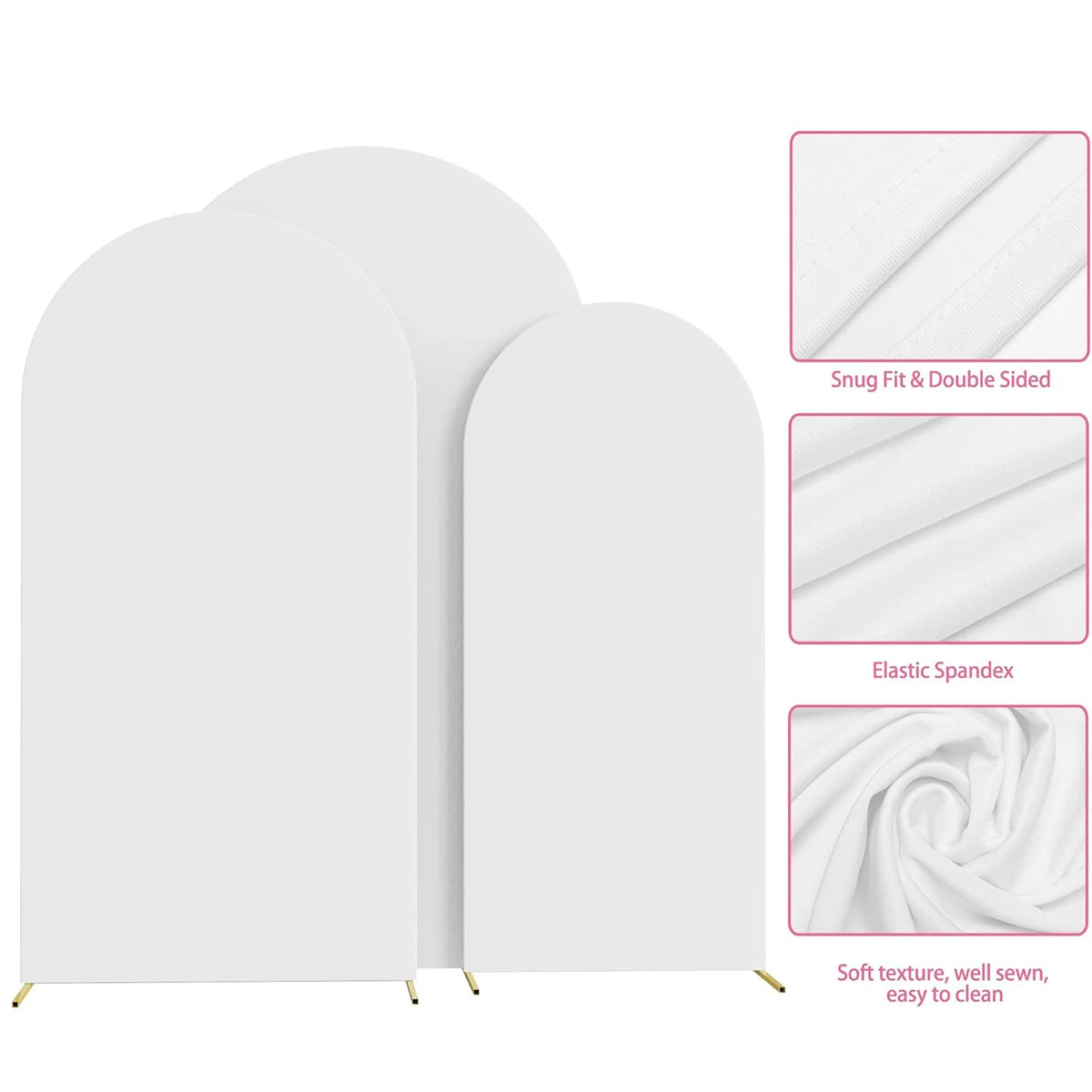 Wedding Arch Cover Arch Backdrop Cover Spandex Fitted Arch Cover for Wedding Birthday Festival Party （Without Shelf）