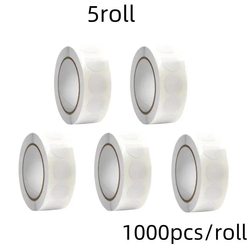 1000 PCS Color Dot Label Sticker Classification Mark Coated Paper Sticker Rolls Kawaii Stationery Aesthetic - White-5roll