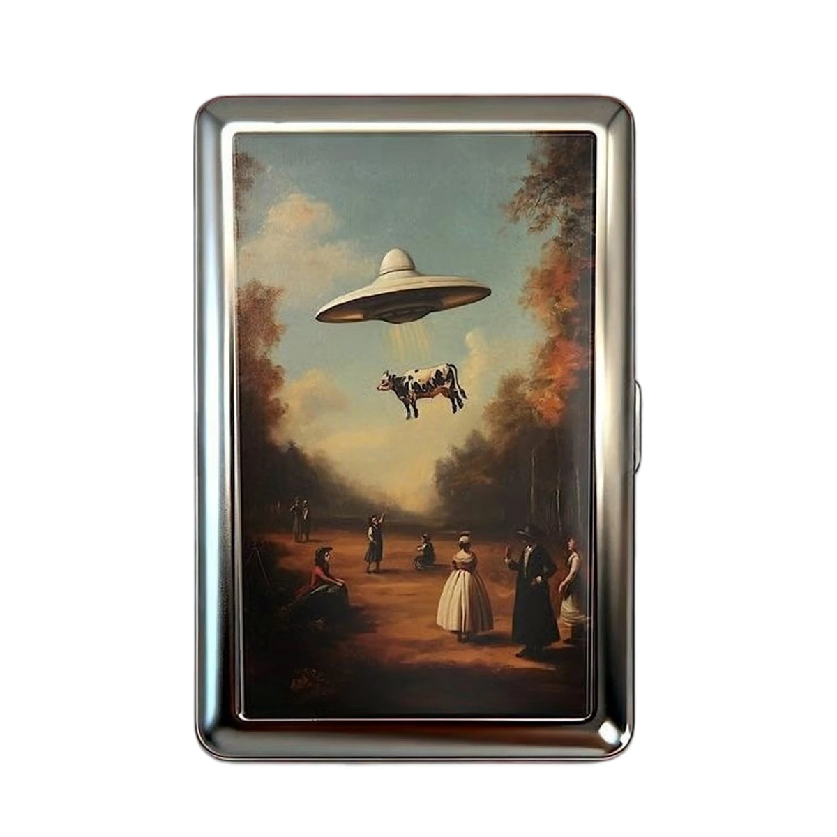 Vintage Style Metal Cigarette Carrying Case Art Deco Design Versatile Card & Cash Case Easy Snap Gift Idea for for Women and 