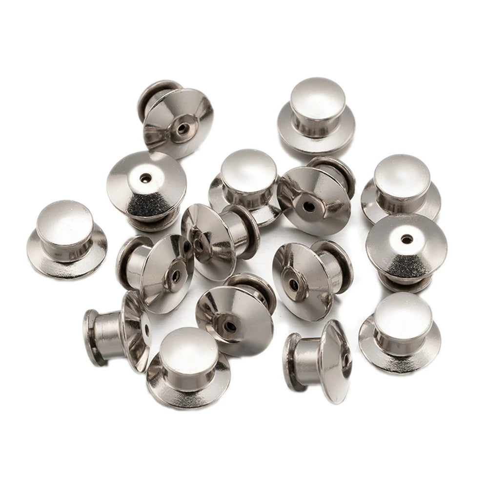 10-20Pcs/Lot Metal Locking Pin Back Locking Pin Keeper Clasp For DIY Backing Brooch Lapel Pin Badge Tie Jewelry Accessories