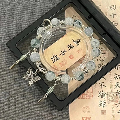 New Simple Beads Crystal Bracelet For Women Girls Korean ins Flower Fox Feather Tassel Bracelets Best Friend Jewelry Gifts 20