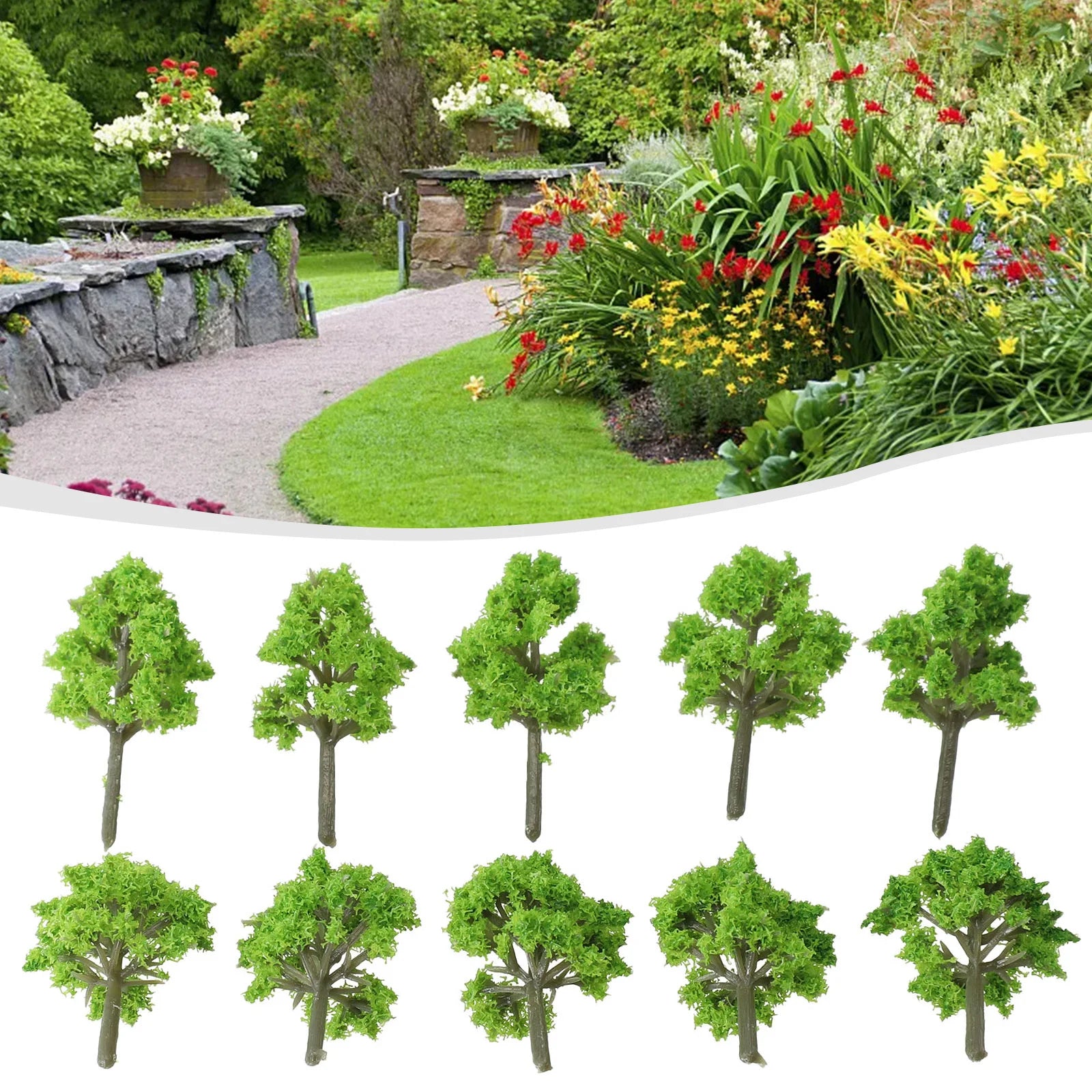 10pcs 4CM Model Trees Train Railroad Layout Diorama Wargame Scenery Miniature Tree Decoration