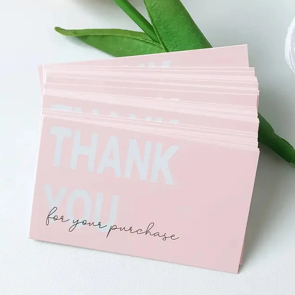 50Pcs Thank You Card Small Business Card Thank You Cards for your supporting Business Package Decoration,Wedding Party Suppli