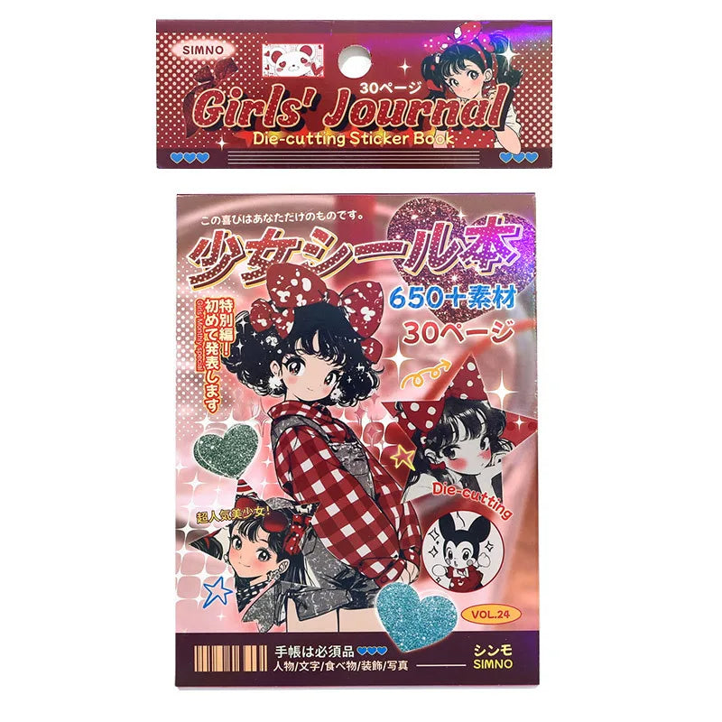 30 Sheets Millennium Memories Sticker Books Japenese Style Cute Cartoon DIY Material Decorative Stickers Die-cut Scrapbooking