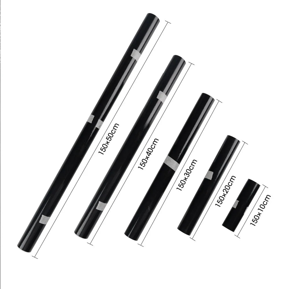 Piano Black Glossy Vinyl Wrap Film Self Adhesive Vinyl Sticker Bubble Free for Window Trim Mirror Car Motorcycles Bicycle Lap