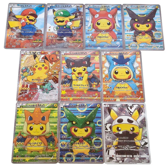 10PCS/set DIY PTCG Japanese Version Self-made Pocket Monster Card Cartoon Anime Peripheral Collection Game Card Holiday Gift 