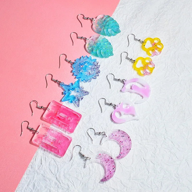 Silicone Mold, Earring Pendant Silicone Mold Set, Resin Mold for Jewelry Making, Epoxy Resin Molds, DIY Charms and Pendants
