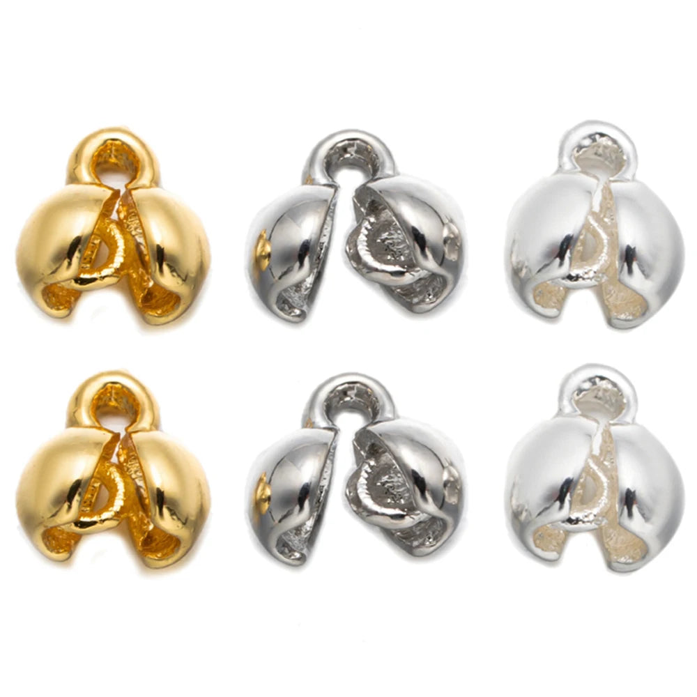 20Pcs 18K Gold Plated Brass Pearl Bracelet Ends Beads End Tips Connector For DIY Necklaces Earrings Jewelry Making Accessorie