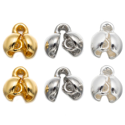 20Pcs 18K Gold Plated Brass Pearl Bracelet Ends Beads End Tips Connector For DIY Necklaces Earrings Jewelry Making Accessorie