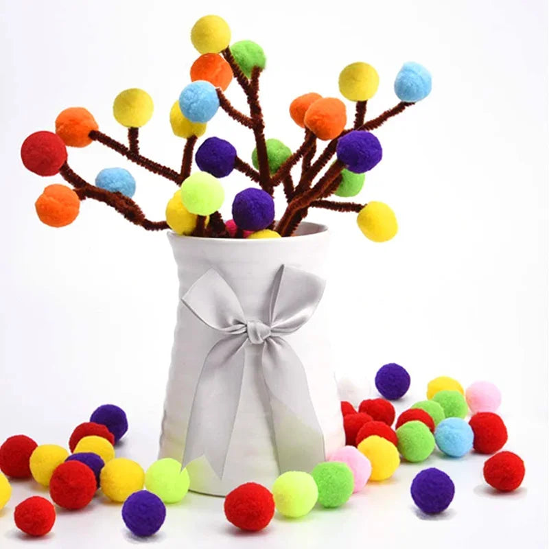 Assorted Pompom 8/10/15/20/25/30mm Fluffy Soft Pom Poms Balls Mixed Pompoms for DIY Crafts Wedding Decor Kid Toy Sewing Suppl