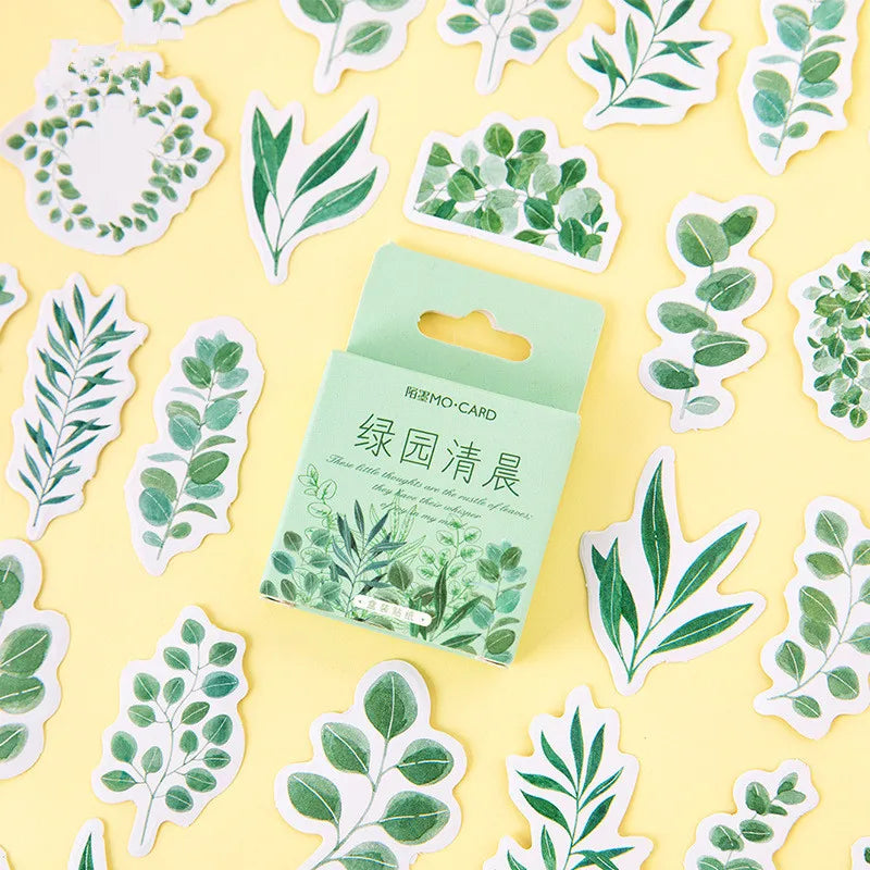 45 Pcs Vintage Plants Stamp Mini Paper Stickers for DIY Diary Scrapbooking Kawaii Stationery Seal Sticker Decoration - 09