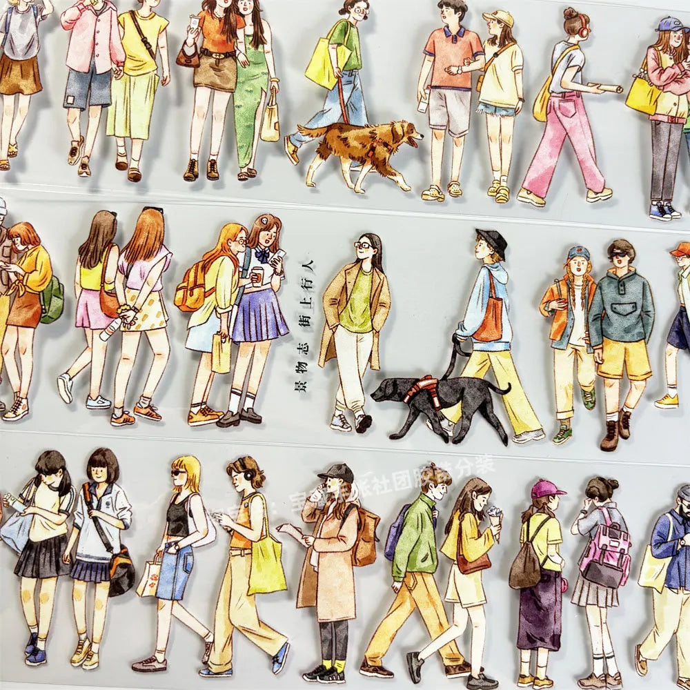 Washi Pet Tape A598 Street Pedestrian Scenery People Antique Scrapbook Collage Diy Cards Stickers Diy Card