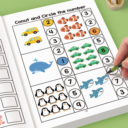 Interactive Preschool Math Workbook with Number Tracing, Addition & Subtraction Worksheets - Early Learning Activities