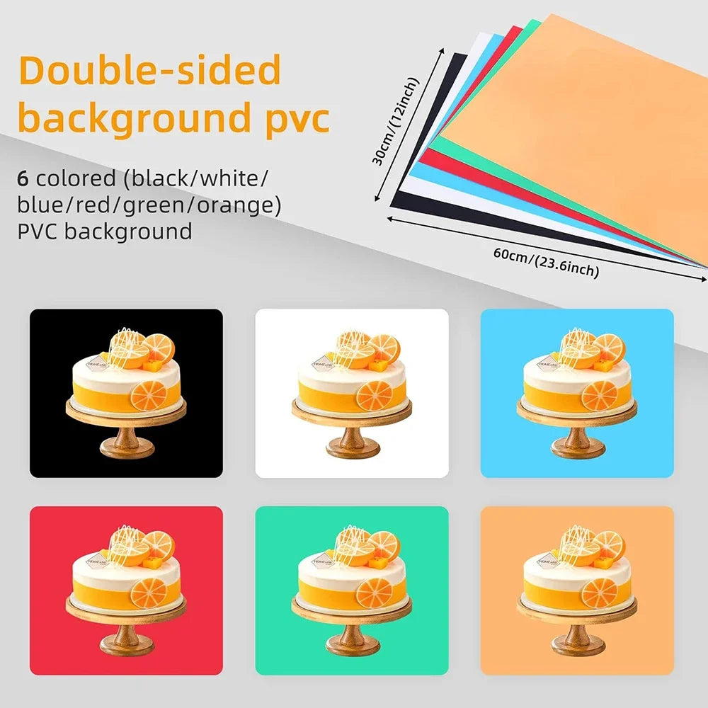 Lightdow Photo Studio Light Box Kit 12"x12"（30x30x30cm） with 120pcs LEDs 6 Backdrops for Photography Portable Dimmable Versat