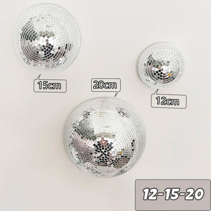 Wall Disco Ball Mirrored Designs Metallic Home Decor Mirror Ball Decoration For Wedding Disco Ball Semicircle Home Wall Art -