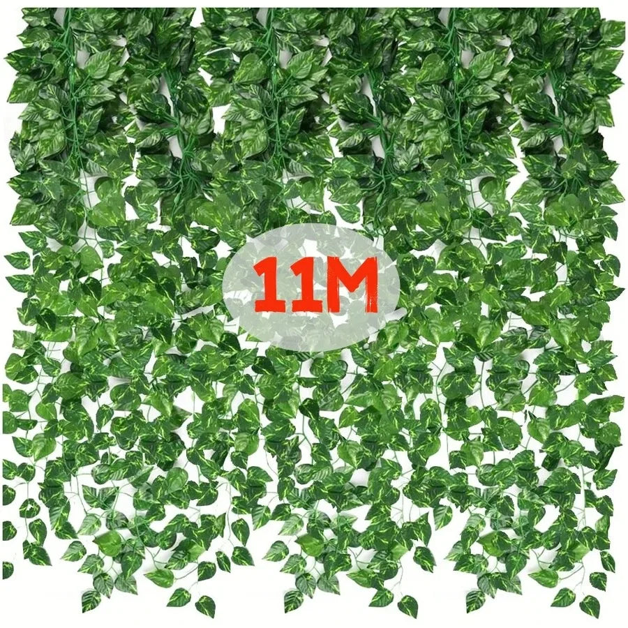 4/10M Artificial Plant Green Ivy Leaf Garland Fake Plant Creeper Hanging Vine Outdoor DIY Garden Wall Wedding Party Home Deco
