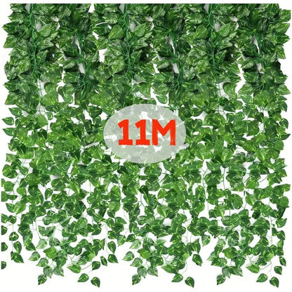 4/10M Artificial Plant Green Ivy Leaf Garland Fake Plant Creeper Hanging Vine Outdoor DIY Garden Wall Wedding Party Home Deco