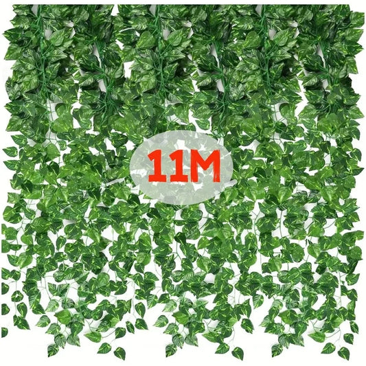 4/10M Artificial Plant Green Ivy Leaf Garland Fake Plant Creeper Hanging Vine Outdoor DIY Garden Wall Wedding Party Home Deco