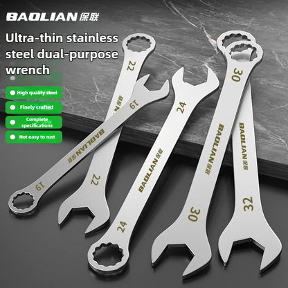3mm Ultra-thin Wrench Large Open-end Wrench Plum Dual-purpose Wrench 4-27MM Cross-border Thin Section Dual-purpose