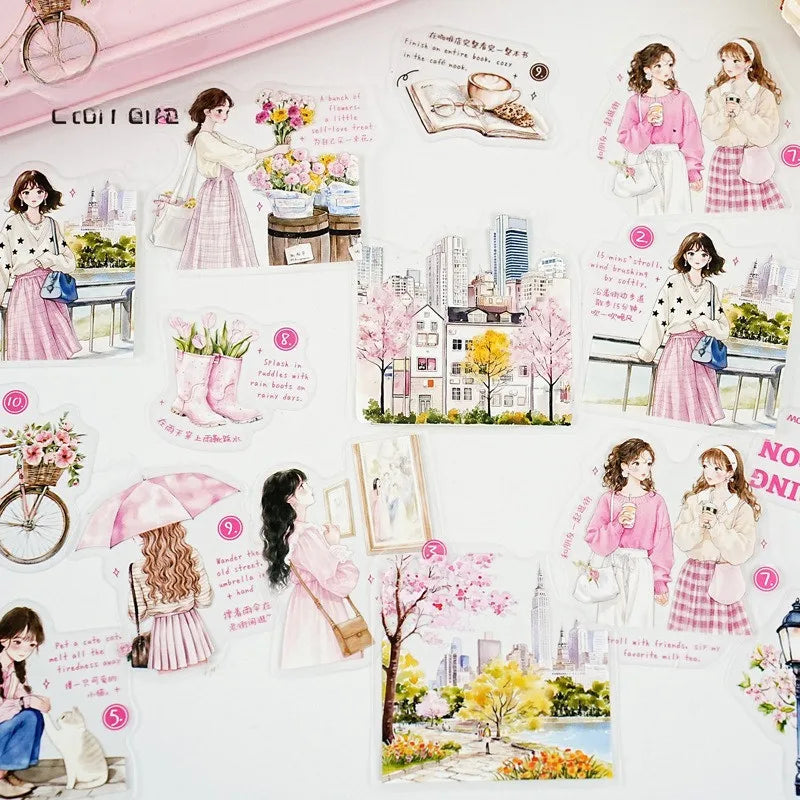 15PCS Scrapbooking Stickers for Journaling Supplies Transparent Journal Sticker for Junk Journal Supplies