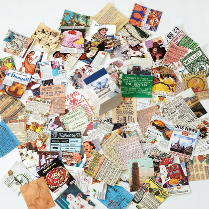 JIANQI 400 pcs Craft Vintage Scrapbooking Paper Kawaii Art Junk Journal Deco Sticker Natural Collection DIY Material Paper - 