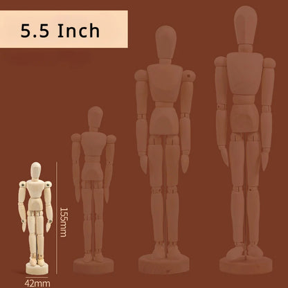 5.5/8/12 inch Artists Wooden Manikin Jointed Mannequin Perfect for Home Decoration The Human Figure Supplies Drawing Tools - 